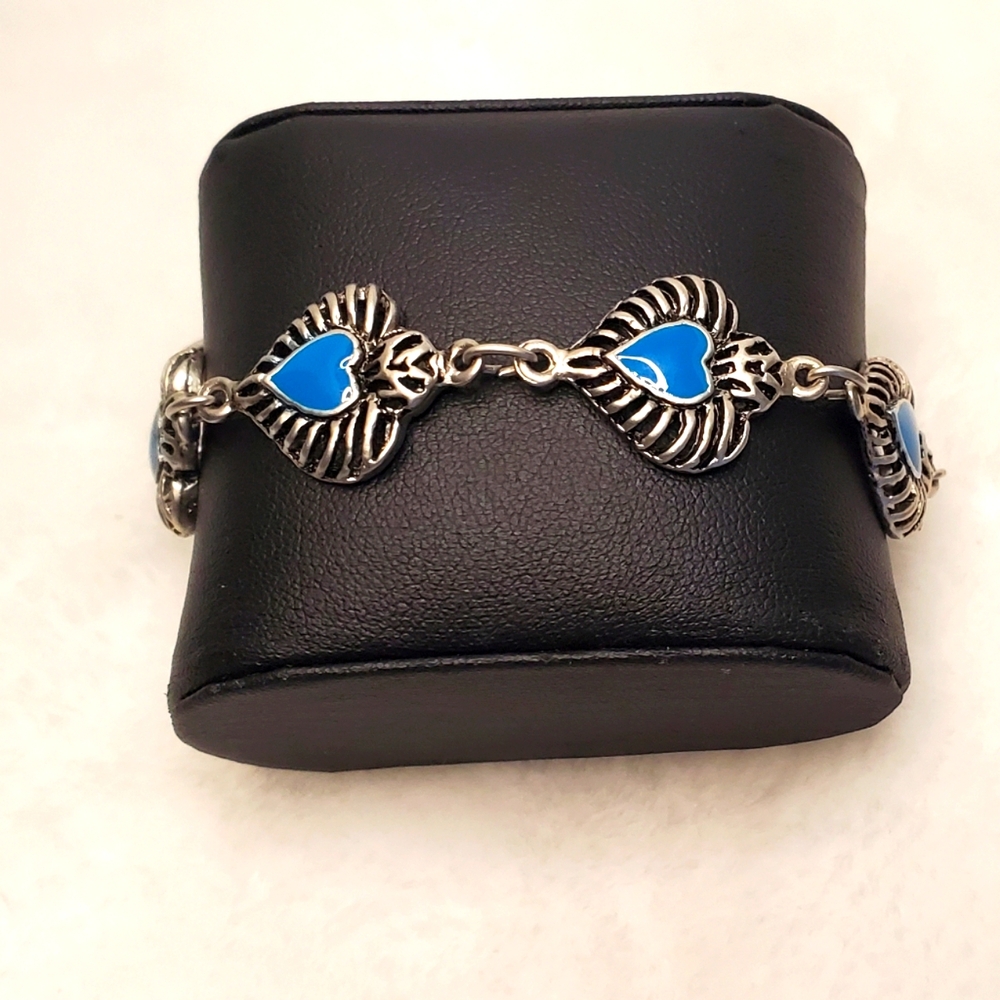 Vtg. Blue Hearts Bracelet